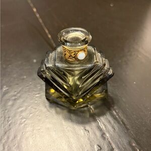 Vintage Glass Perfume Bottle with Gold Accent